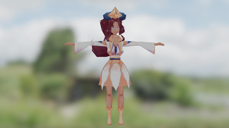 Low Poly Cleric Render